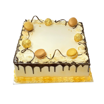 Chocolate Drip Golden Macaroon Cake